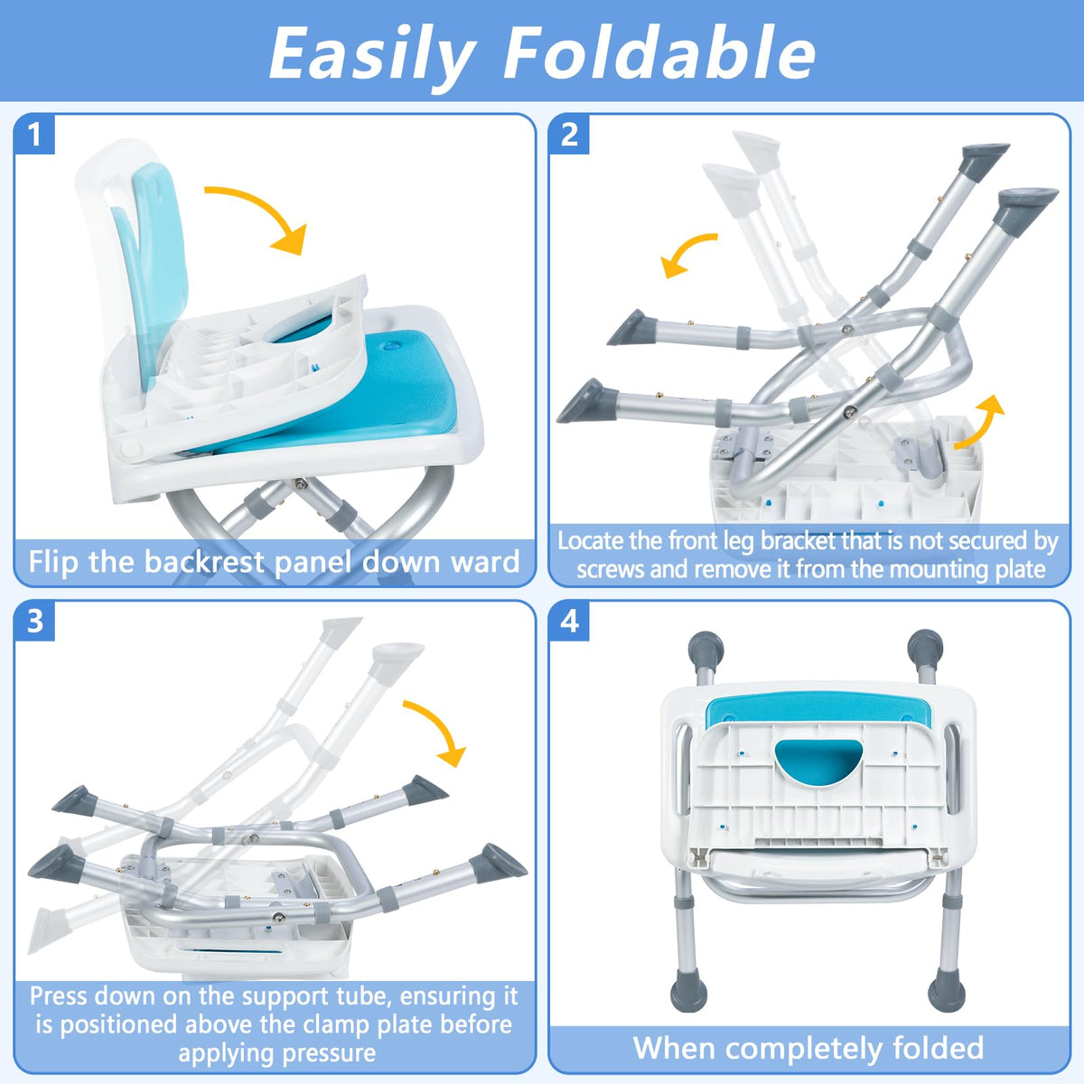 Folding Shower Chair with EVA Padded Seat E22894