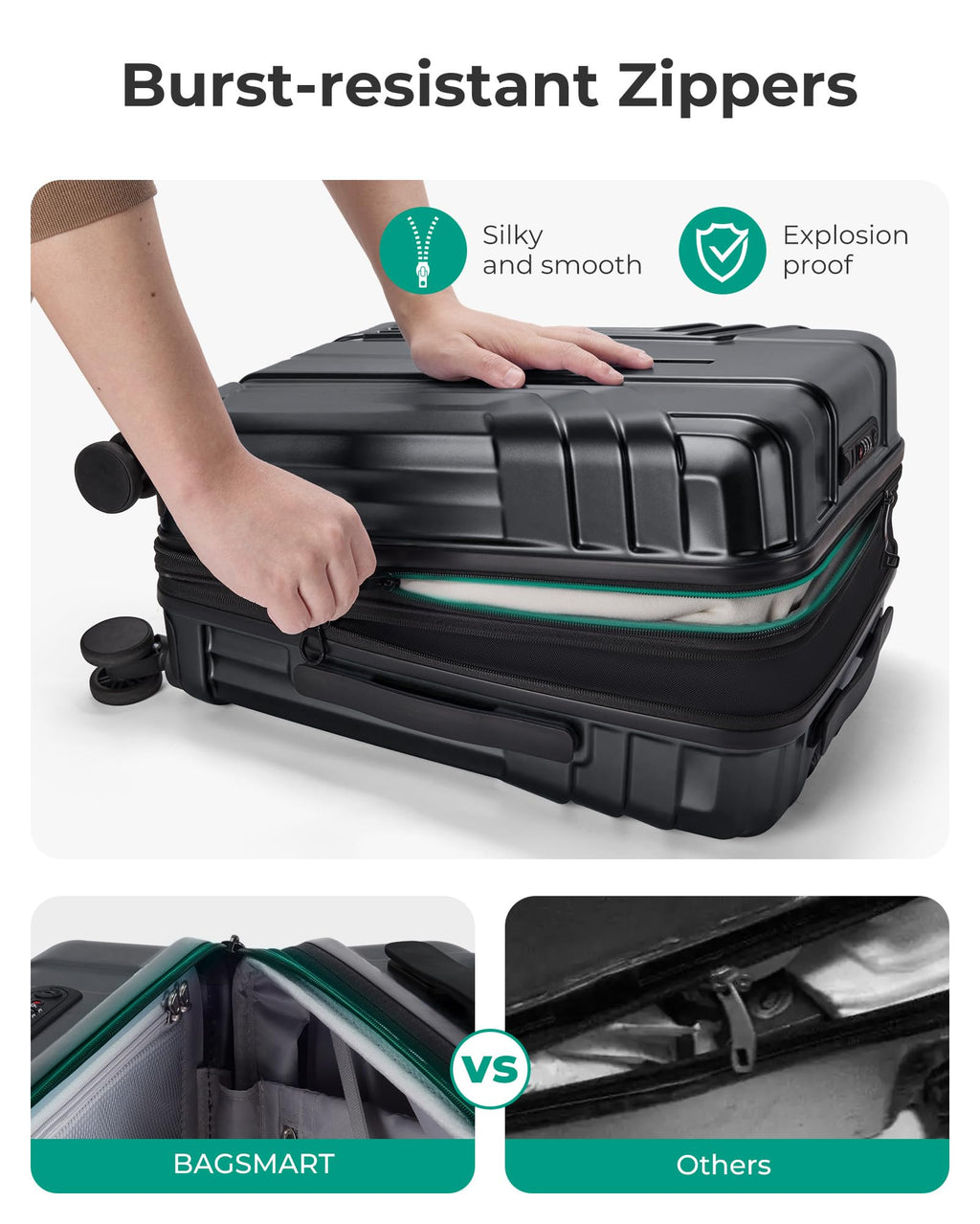Expandable Carry On Luggage 22x14x9 Black H9970