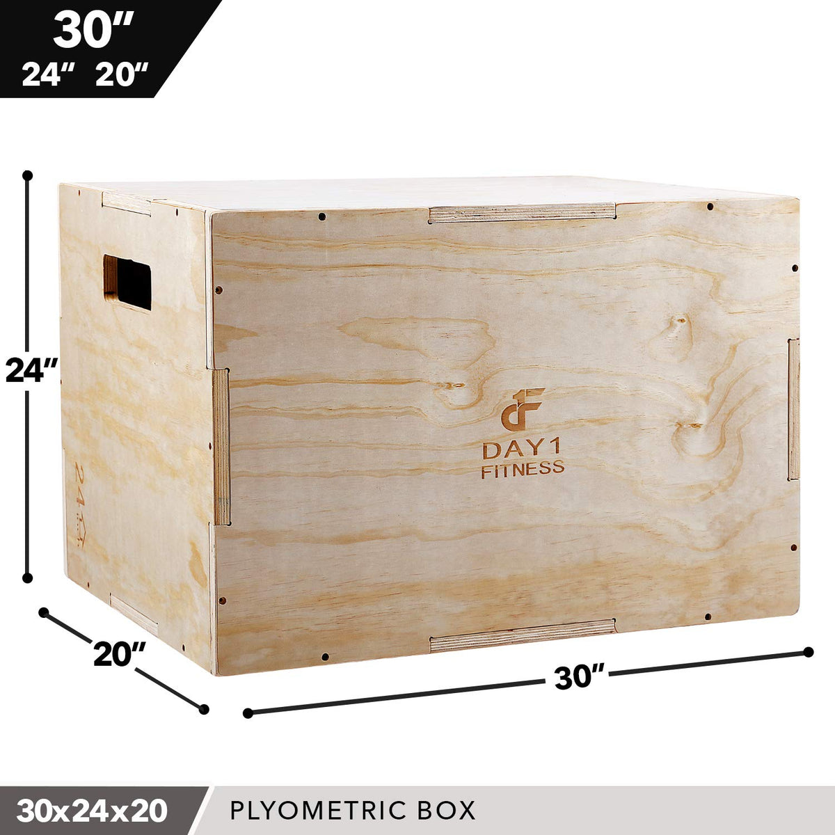 Wood Plyometric Box 30/24/20 3-in-1 Non-Slip A245