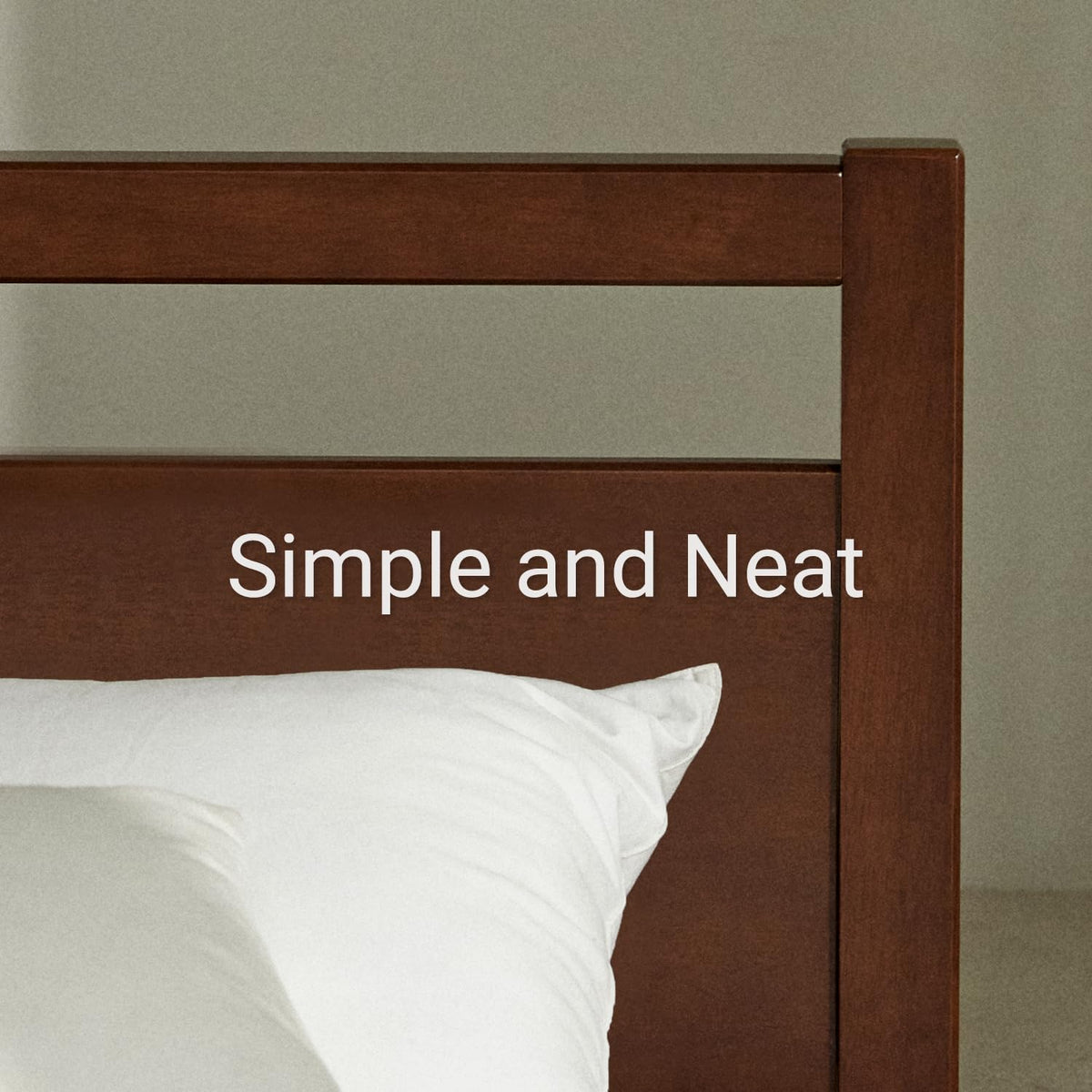 Cherry King Wood Platform Bed Frame with Headboard I3710