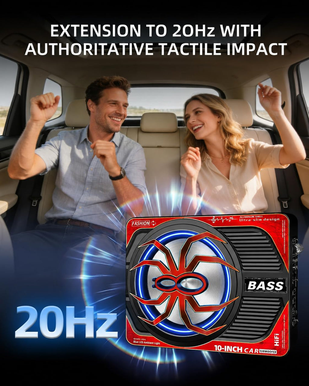 2000W 10 Inch Underseat Car Subwoofer and Amp Package M895412