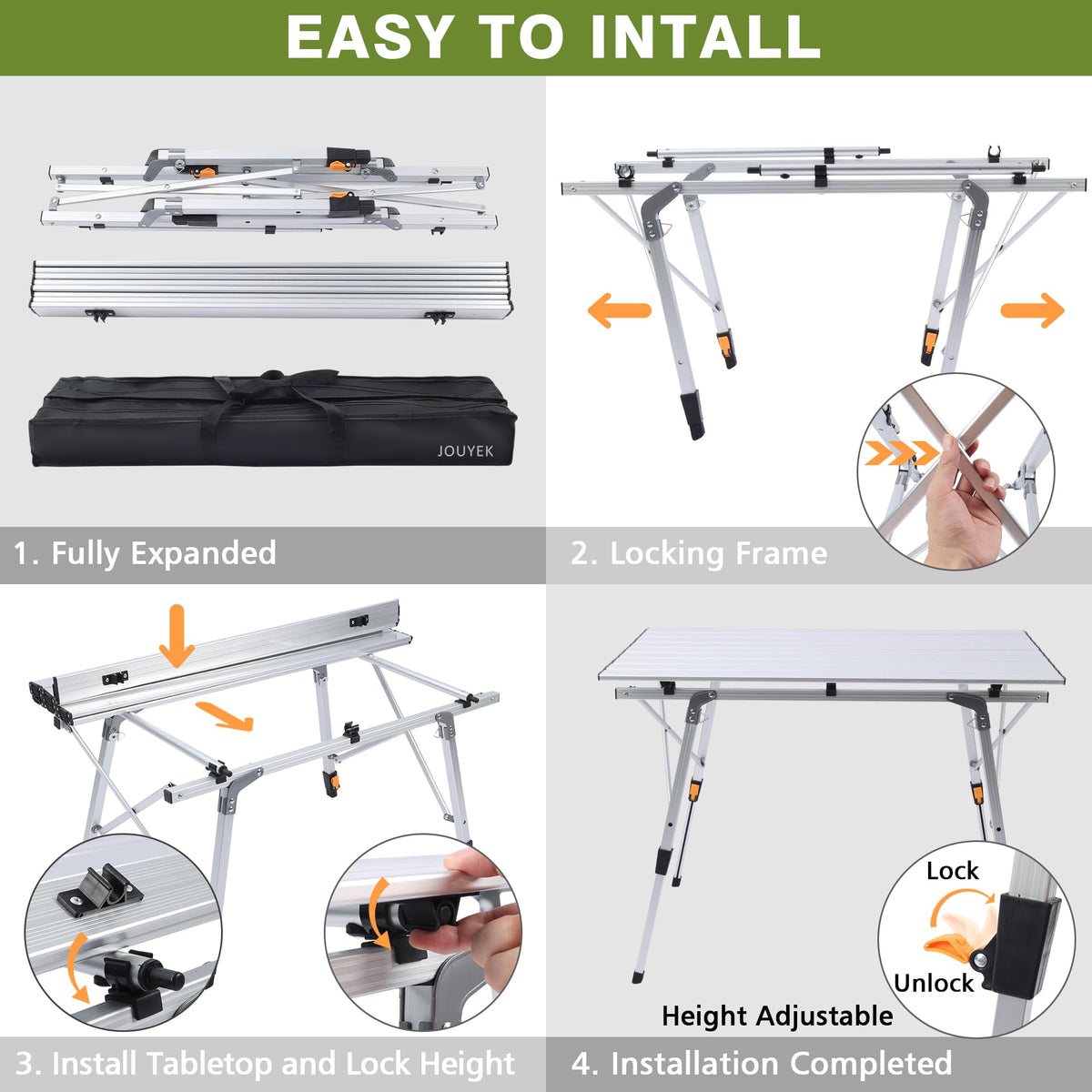 Lightweight Aluminum Folding Camping Table White M931