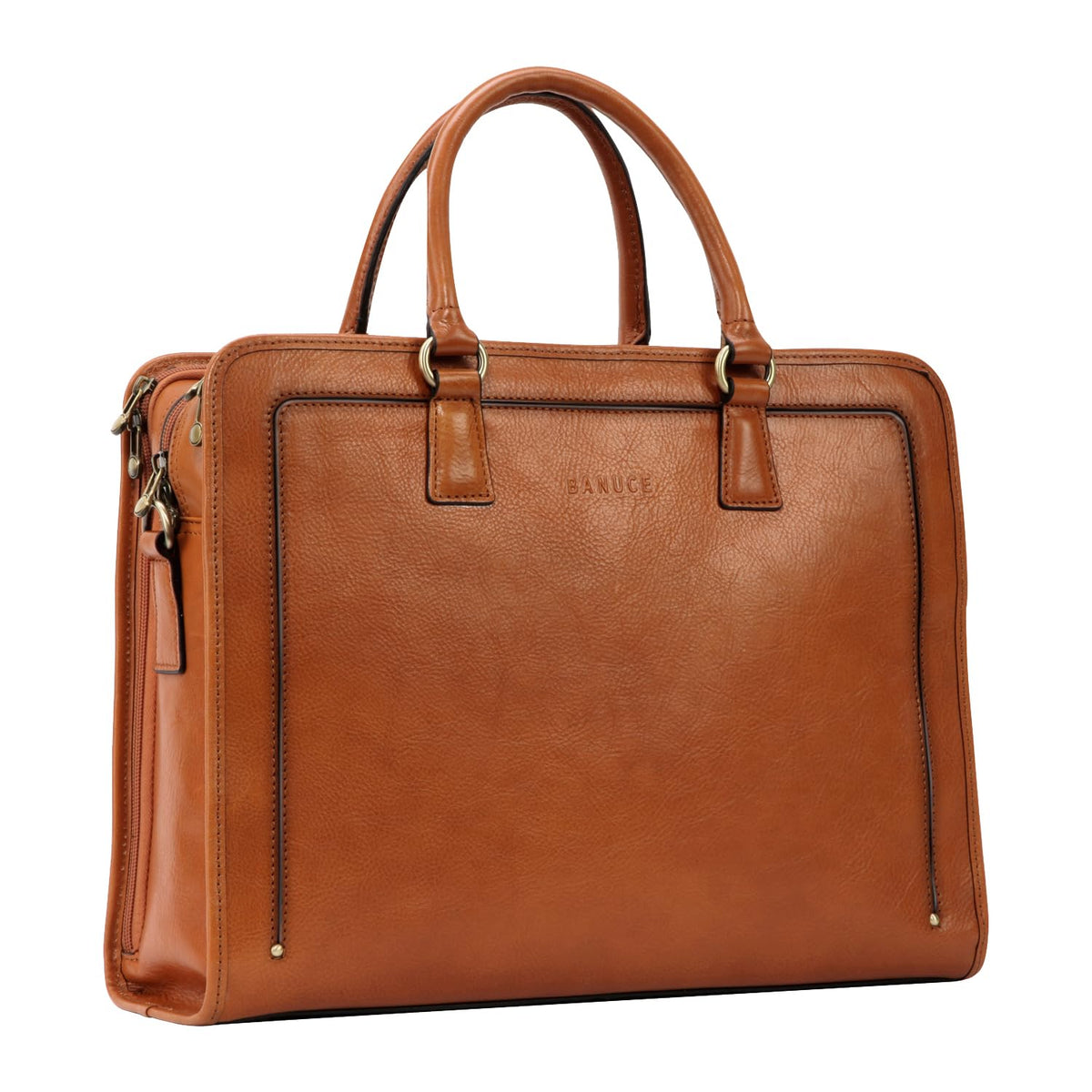 Full Grain Leather Briefcase Fits 15.6" Laptop E7291