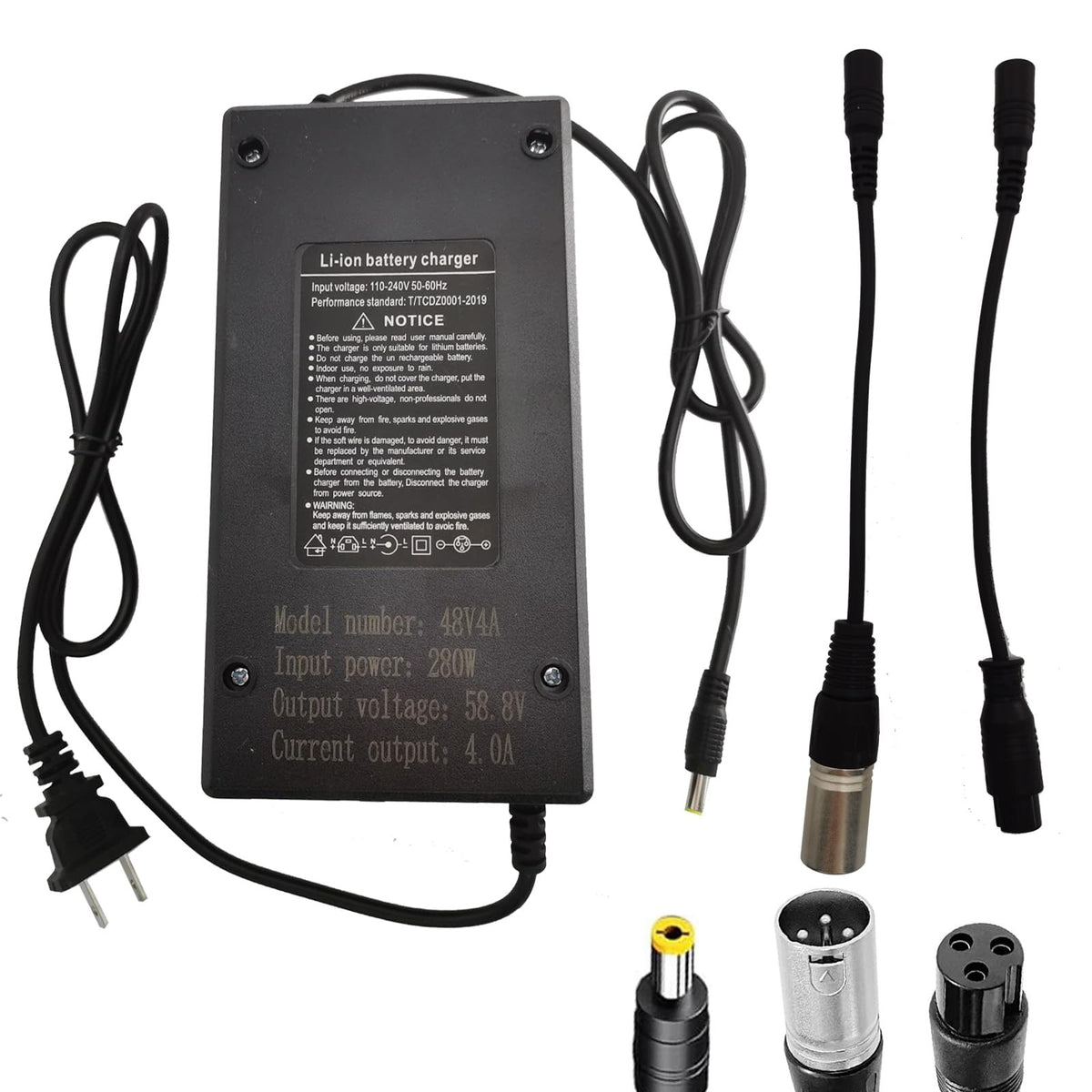 58.8V 4A 3-Plug Lithium Li-ion Battery Charger E93446