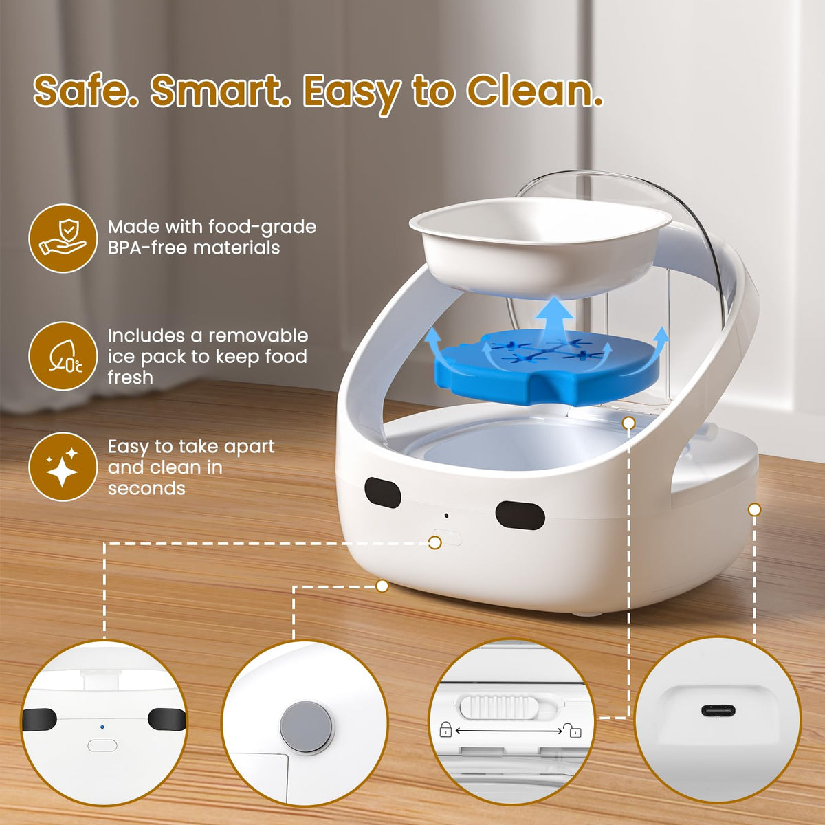 Wet & Dry Food Cat Feeder C79538