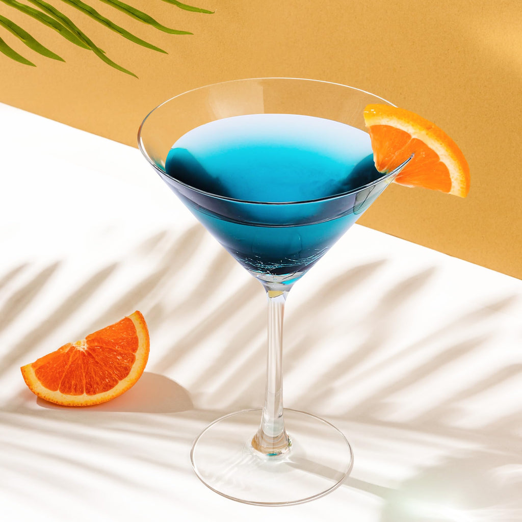 Blue Crackle Martini Glasses O648924