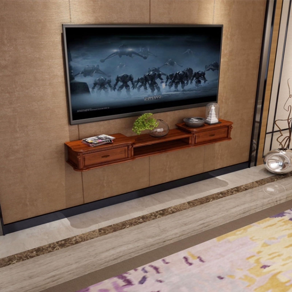 Wall Mounted TV Stand with Drawers and Open Storage Shelf E98378