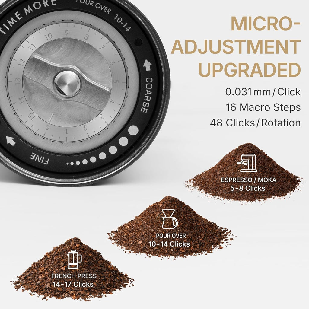 Manual Coffee Grinder with Conical Burr Portable Hand Coffee Grinder V614