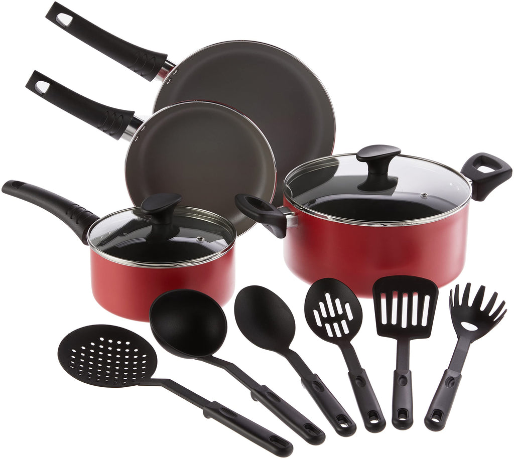 12 Piece Nonstick Red Cookware Set M955974