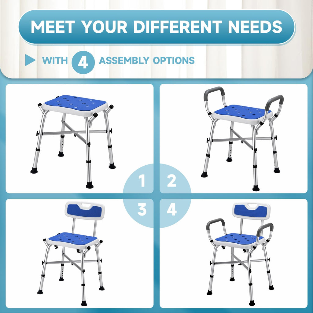 Adjustable Shower Chair with Arms and Back N51436