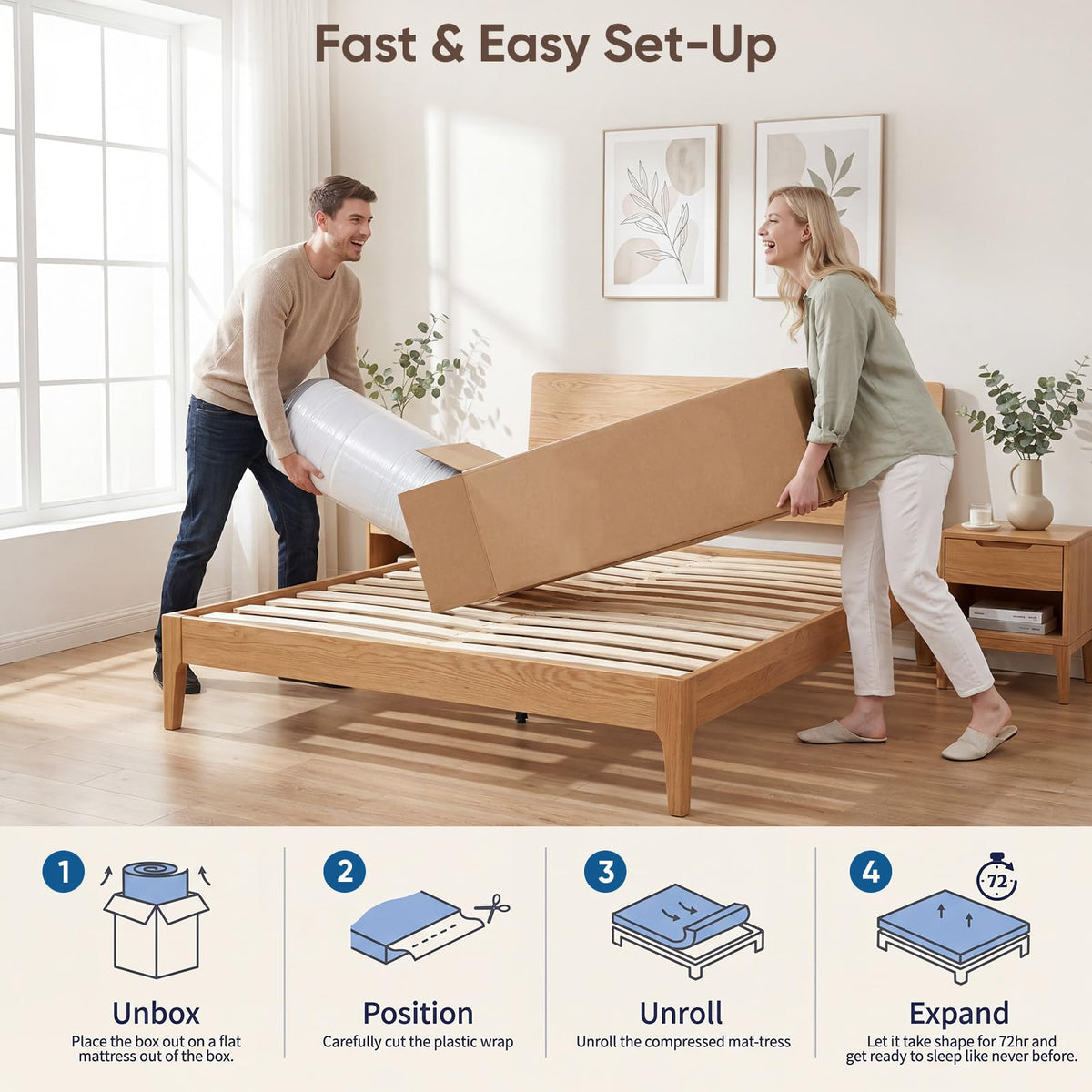 12 Inch Medium Firm Hybrid Memory Foam Mattress F3670