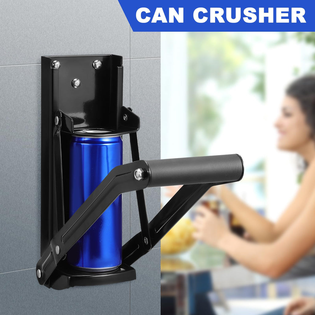 Stainless Steel Wall Mounted Can Crusher with Bottle Opener D6556