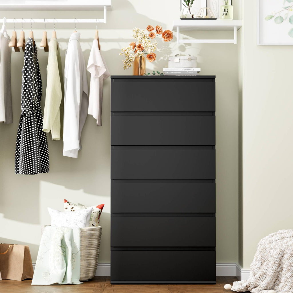 Black 6 Drawer Dresser L65773
