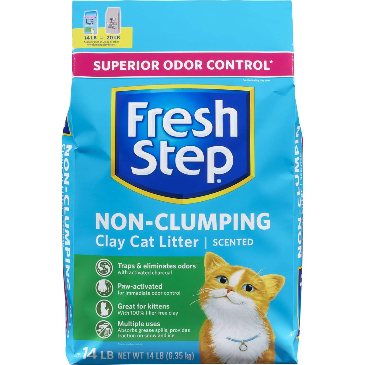 Non Clumping Cat Litter With 7-Day Odor Control, 14 lb. Bag Y648