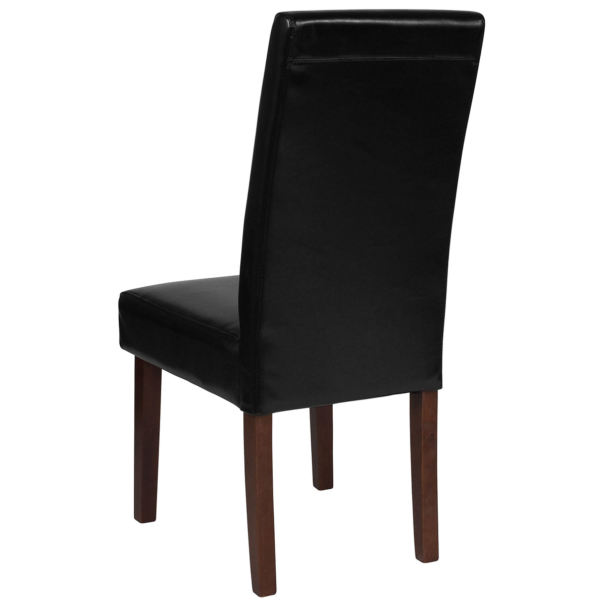 Black LeatherSoft Parsons Chair with Mahogany Legs Z806