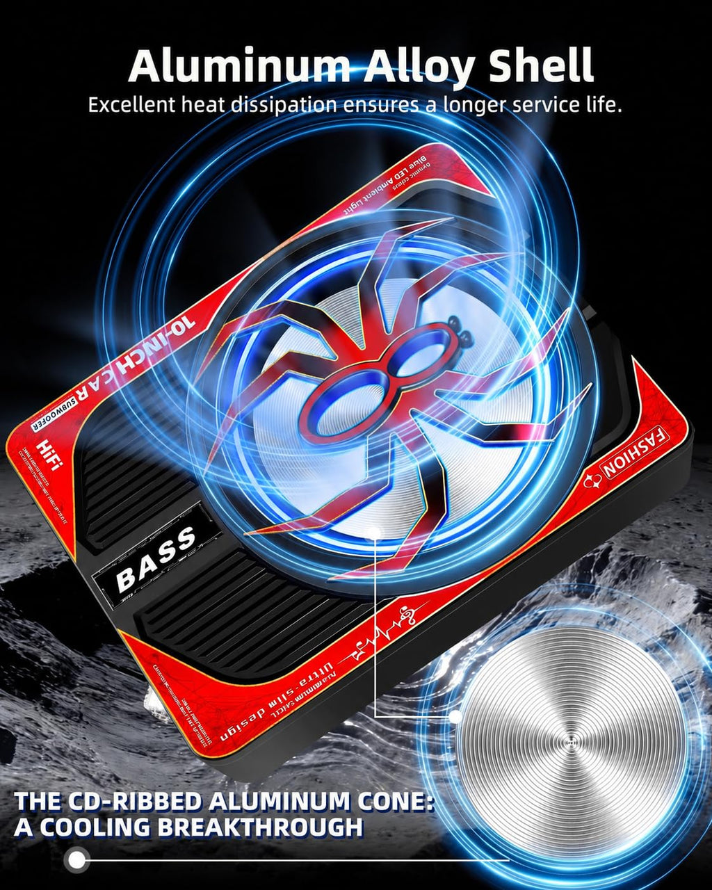 2000W 10 Inch Underseat Car Subwoofer and Amp Package M895412