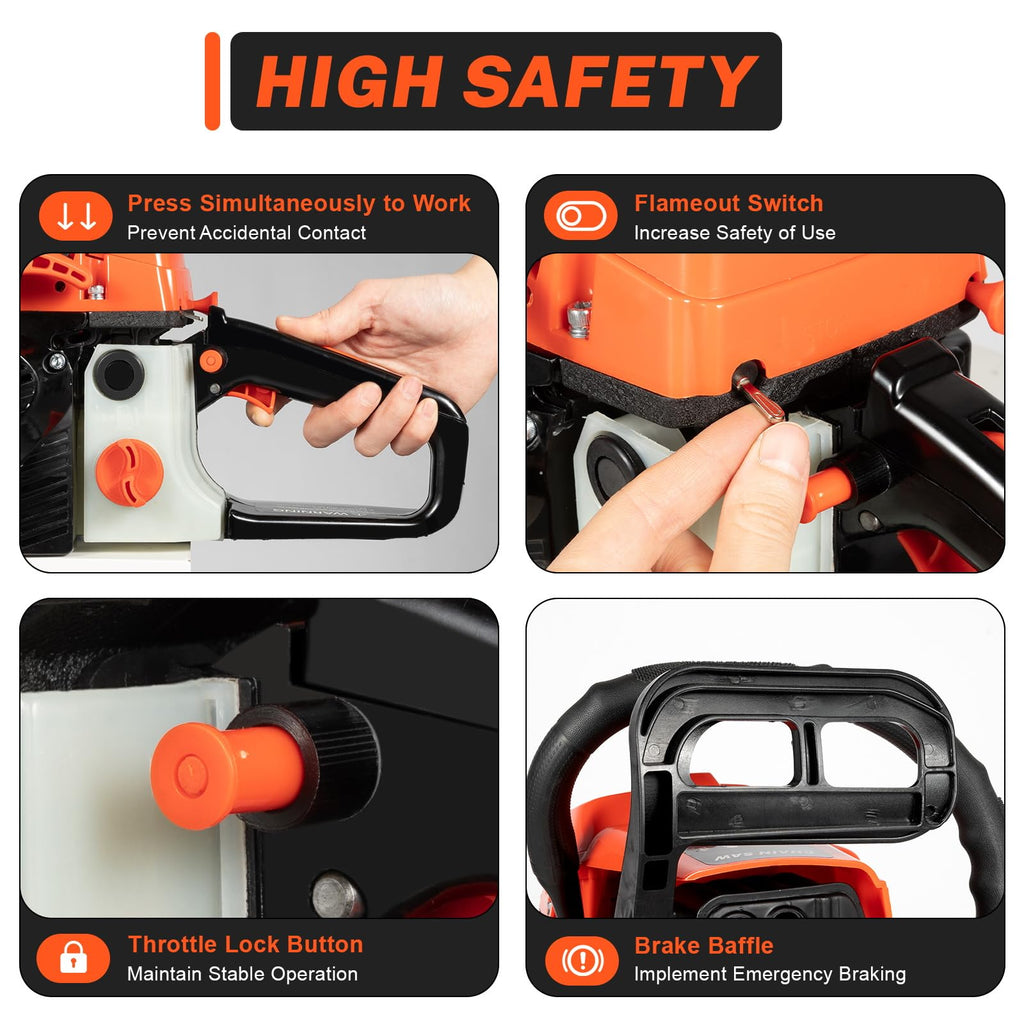 20 Inch 58cc Gas Chainsaw V9798