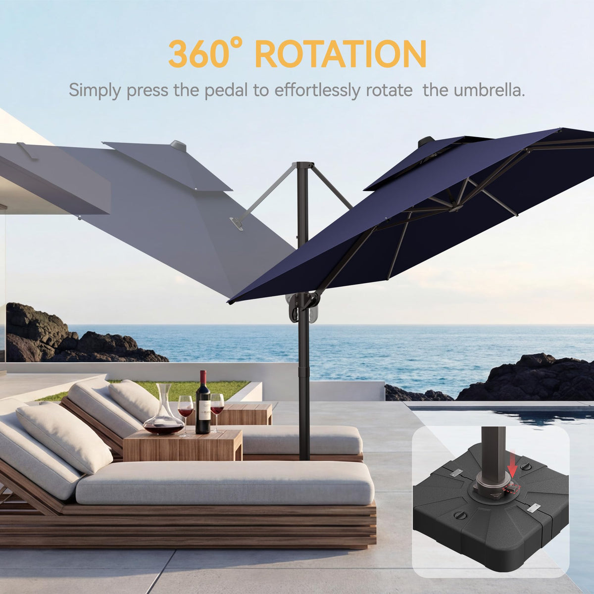Cantilever Patio Umbrella with Base O2267