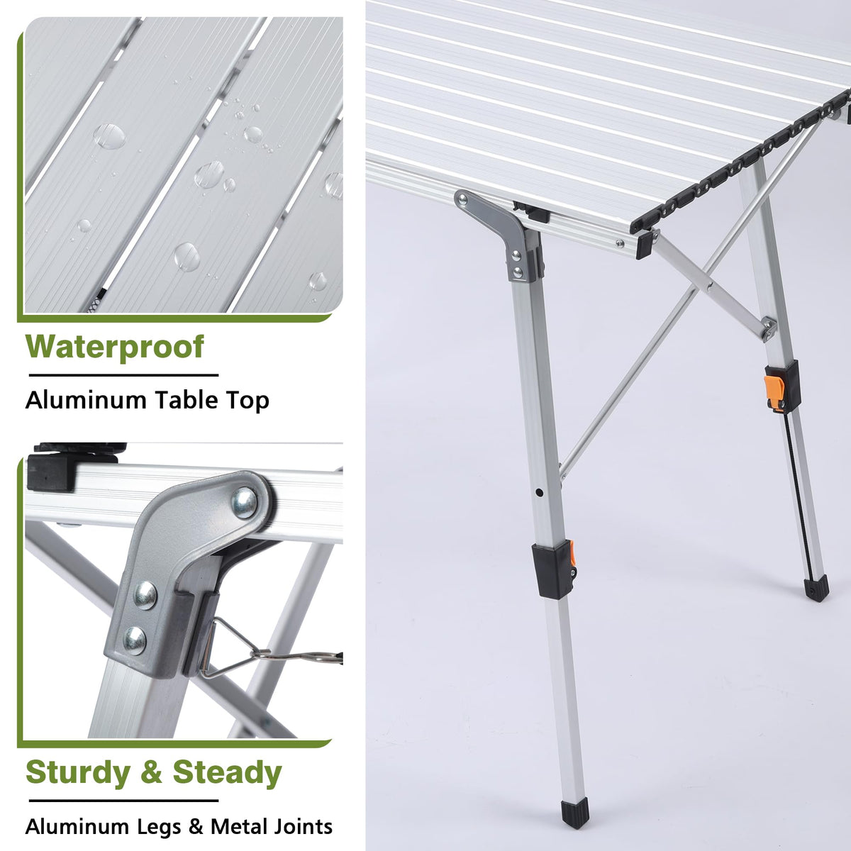 Lightweight Aluminum Folding Camping Table White M931