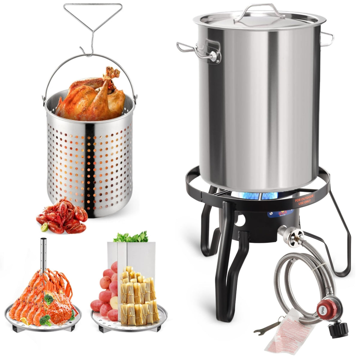 40QT Stainless Steel Stock Pot and Propane Burner A912