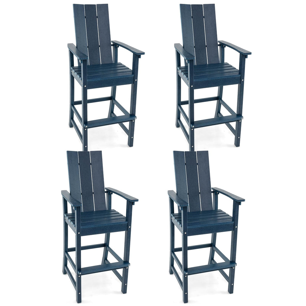 52” Tall HDPE Adirondack Chair Set of 4 Navy F879