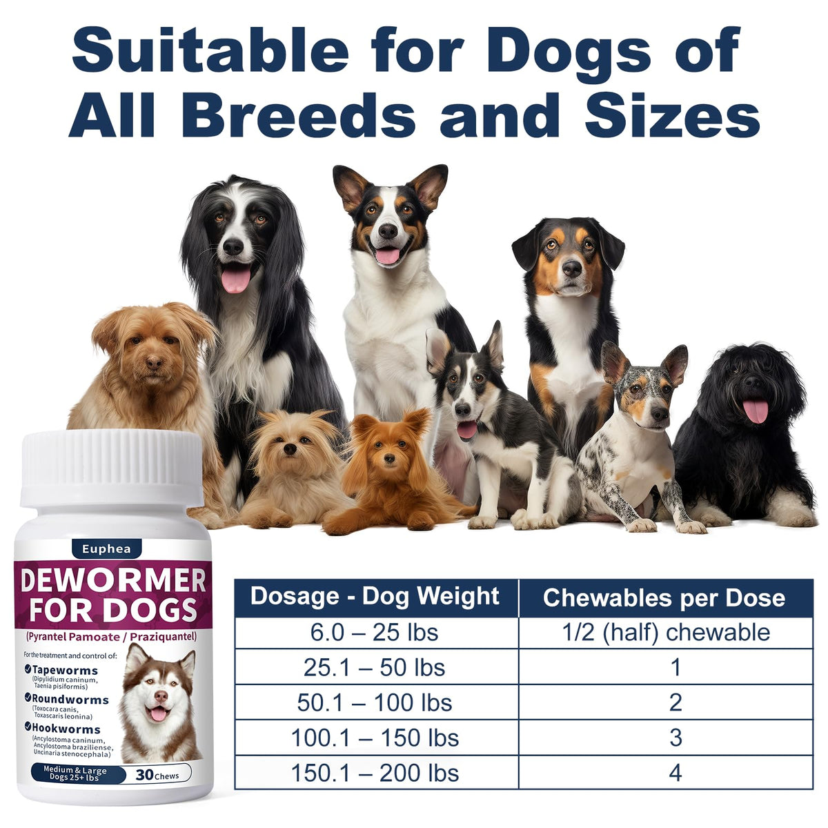7-Way Dewormer for Dogs, 30 Tablets L369