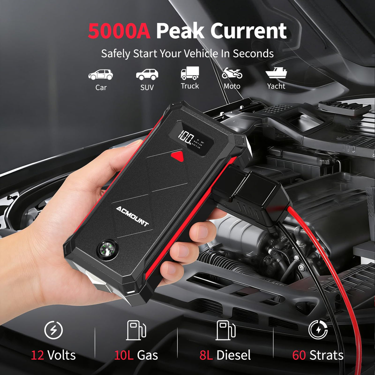 5000A Car Battery Jump Starter X401763