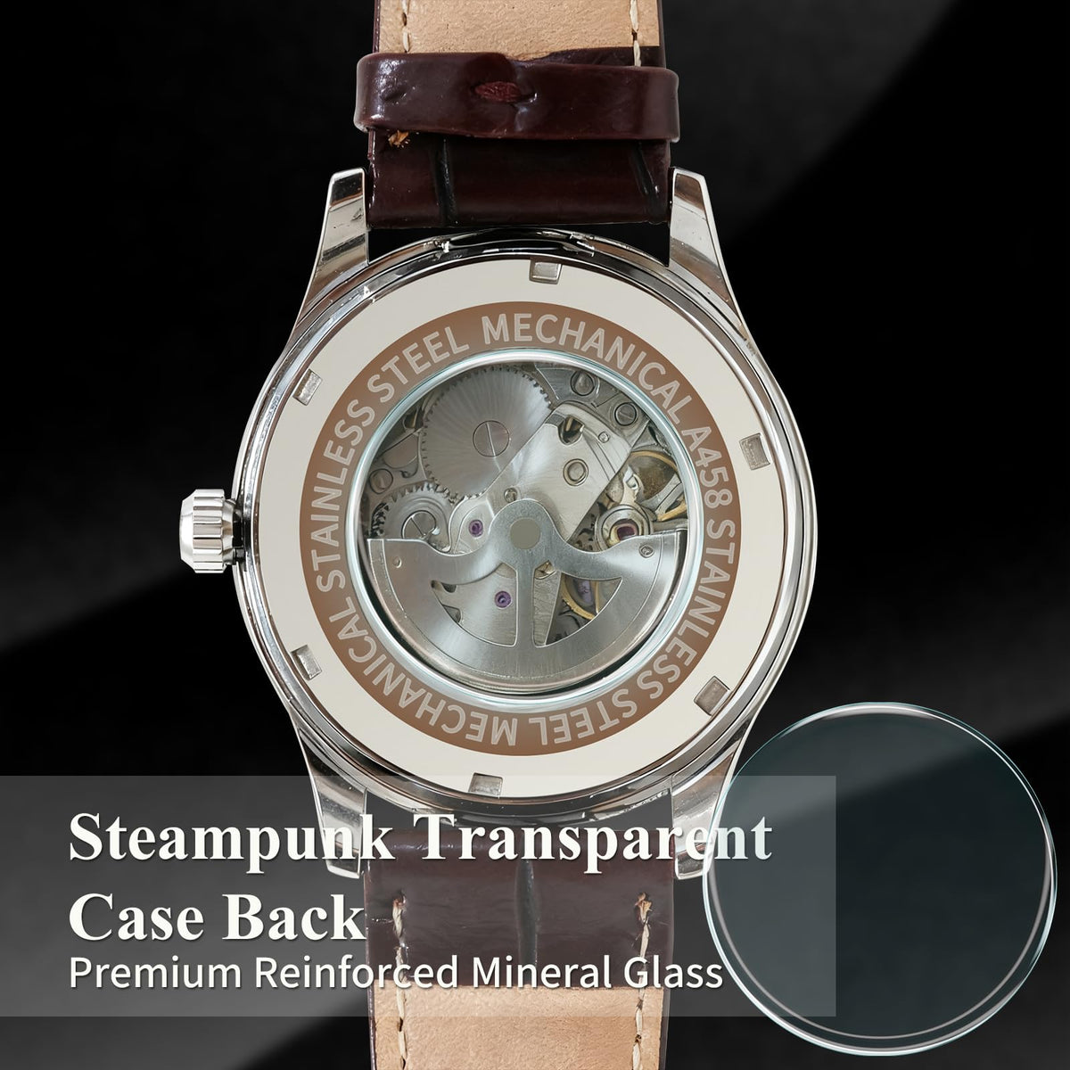 Mechanical Watch Automatic Self-Winding White Dial Blue Hands E367681