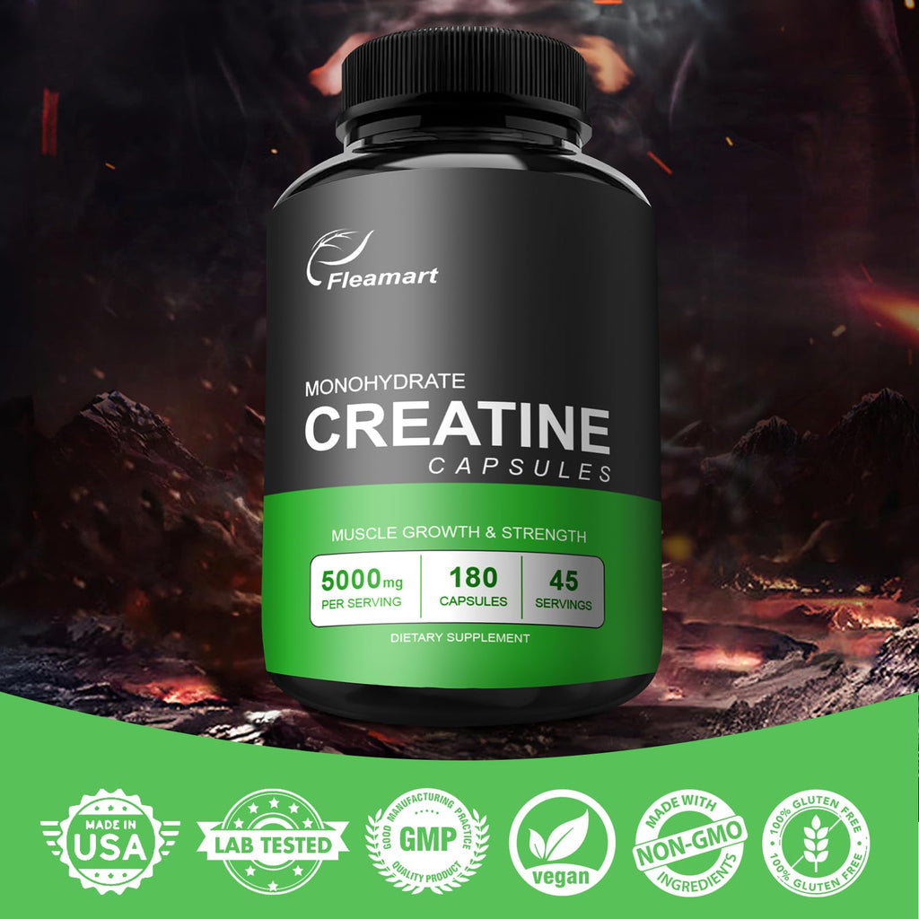 Micronized Creatine Monohydrate 5000mg 180 Capsules U4063