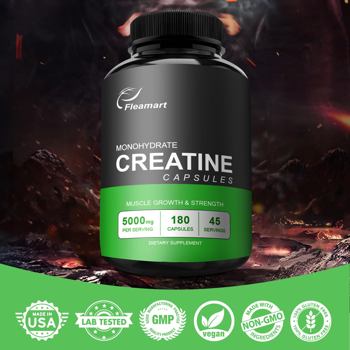 Micronized Creatine Monohydrate 5000mg 180 Capsules U4063
