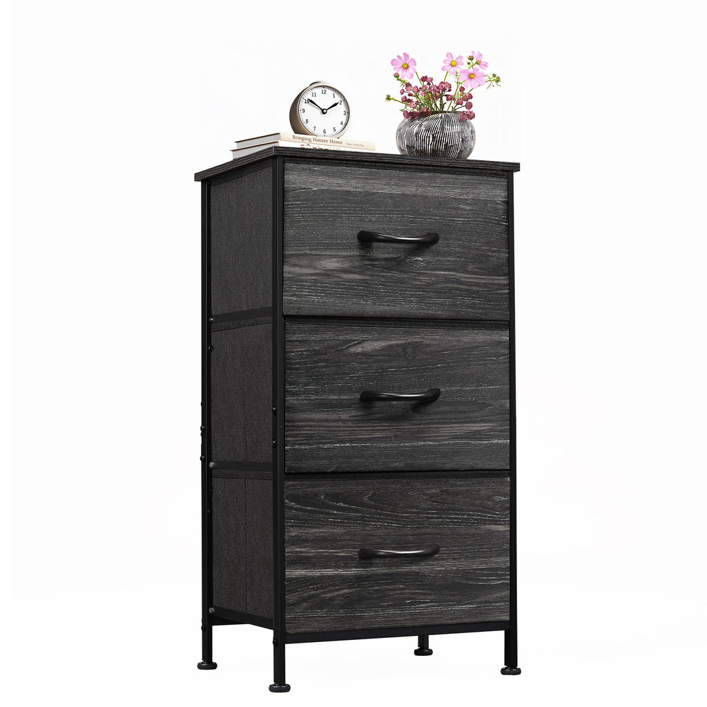 Black 3 Drawer Wood Dresser H70496