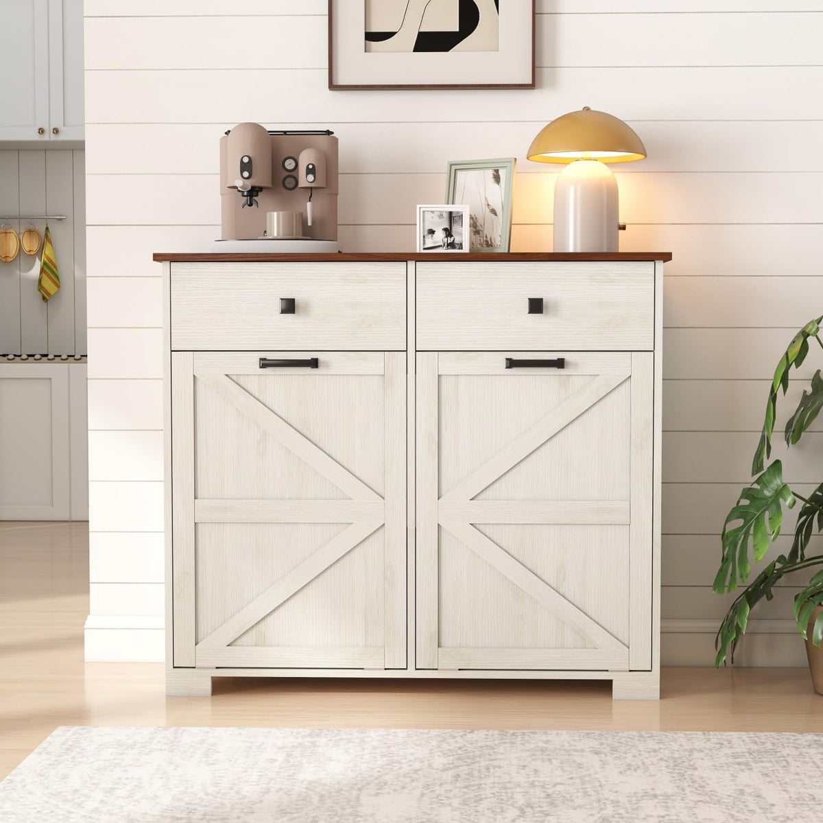 Double Tilt Out Trash Cabinet with Hideaway Drawer E420