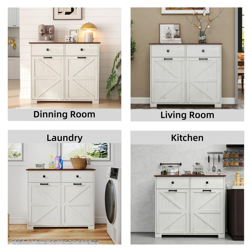 Double Tilt Out Trash Cabinet with Hideaway Drawer E420