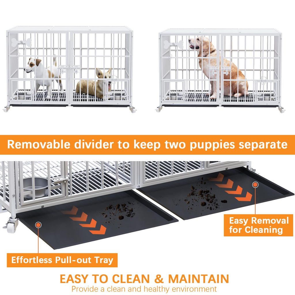 42" Heavy Duty Metal Dog Crate with Divider S765