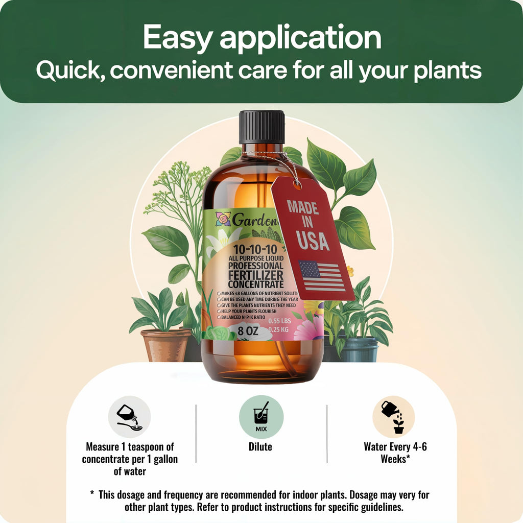 10-10-10 All Purpose Liquid Plant Food Fertilizer Concentrate 8 OZ R997