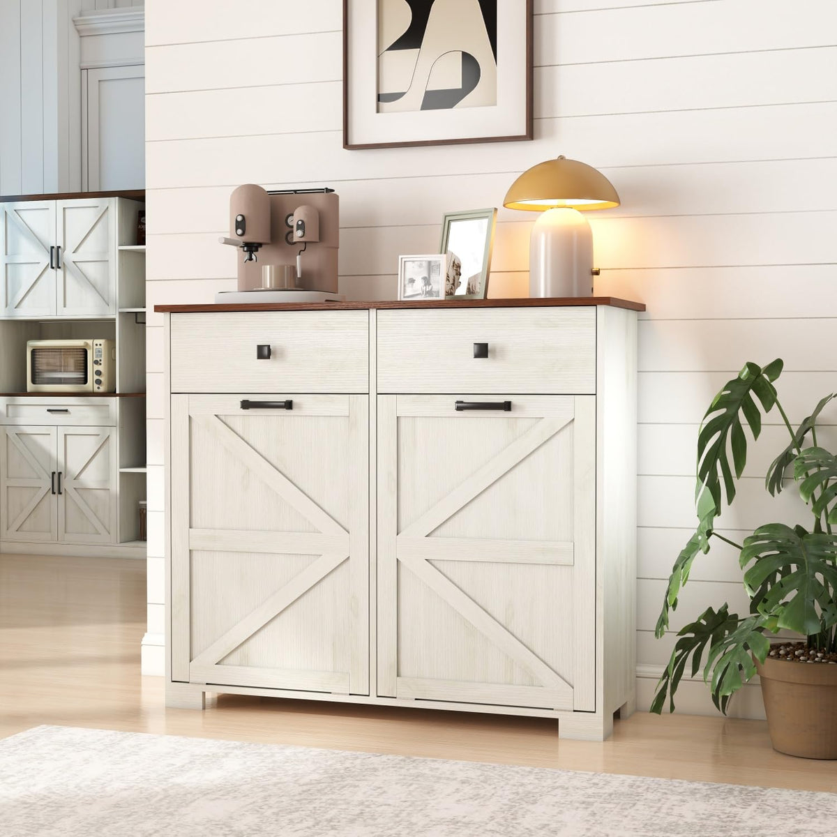 Double Tilt Out Trash Cabinet with Hideaway Drawer E420