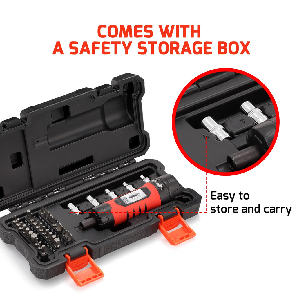 Torque Screwdriver Wrench Set with 29 S2 Alloy Bits & 5 Drive Sockets A405