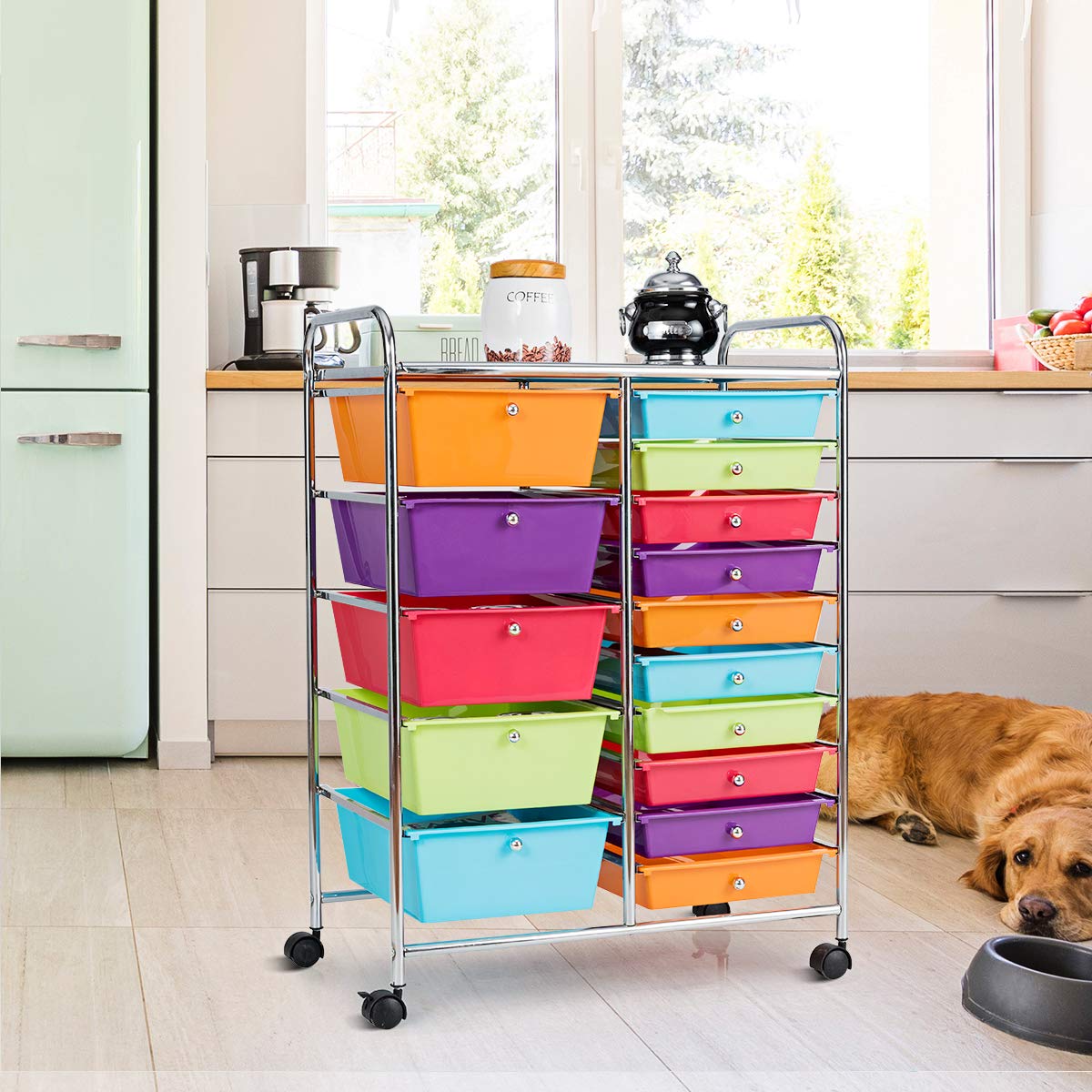 15 Drawer Rolling Storage Cart P50274