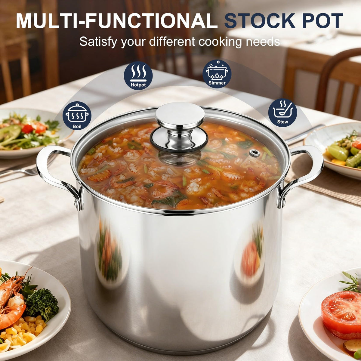12 Quart Stainless Steel Stock Pot with Lid X1114