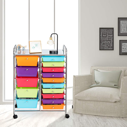 15 Drawer Rolling Storage Cart P50274