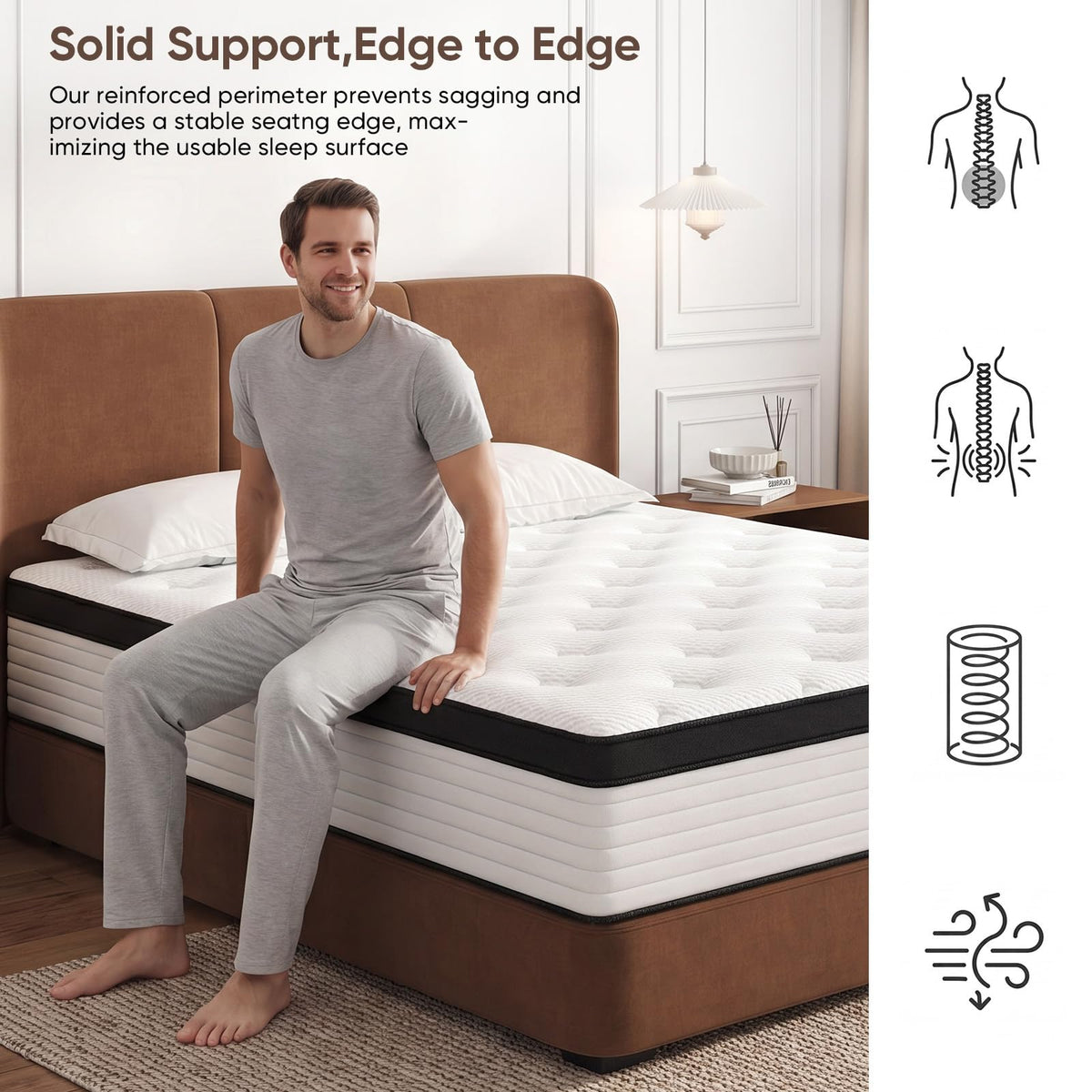 12 Inch Medium Firm Hybrid Memory Foam Mattress F3670