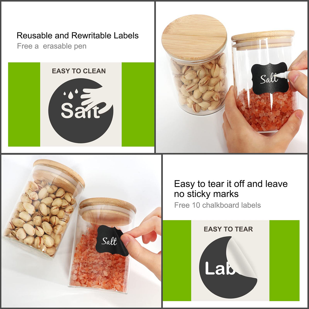 9 Pack 16 oz Glass Jars with Airtight Bamboo Lids B156147