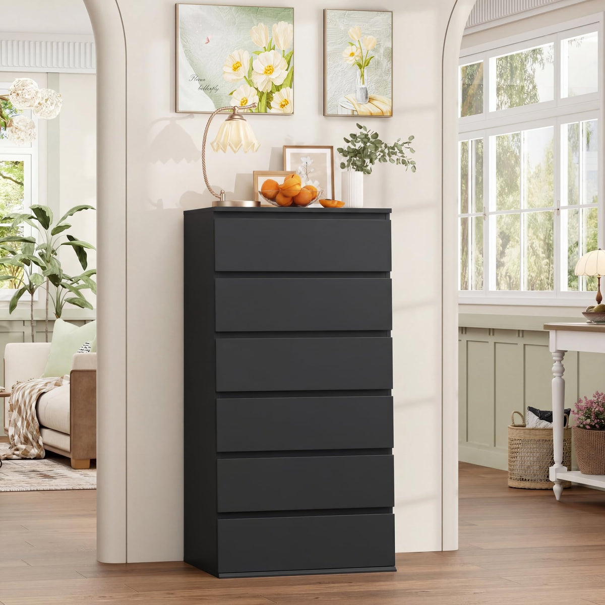 Black 6 Drawer Dresser L65773
