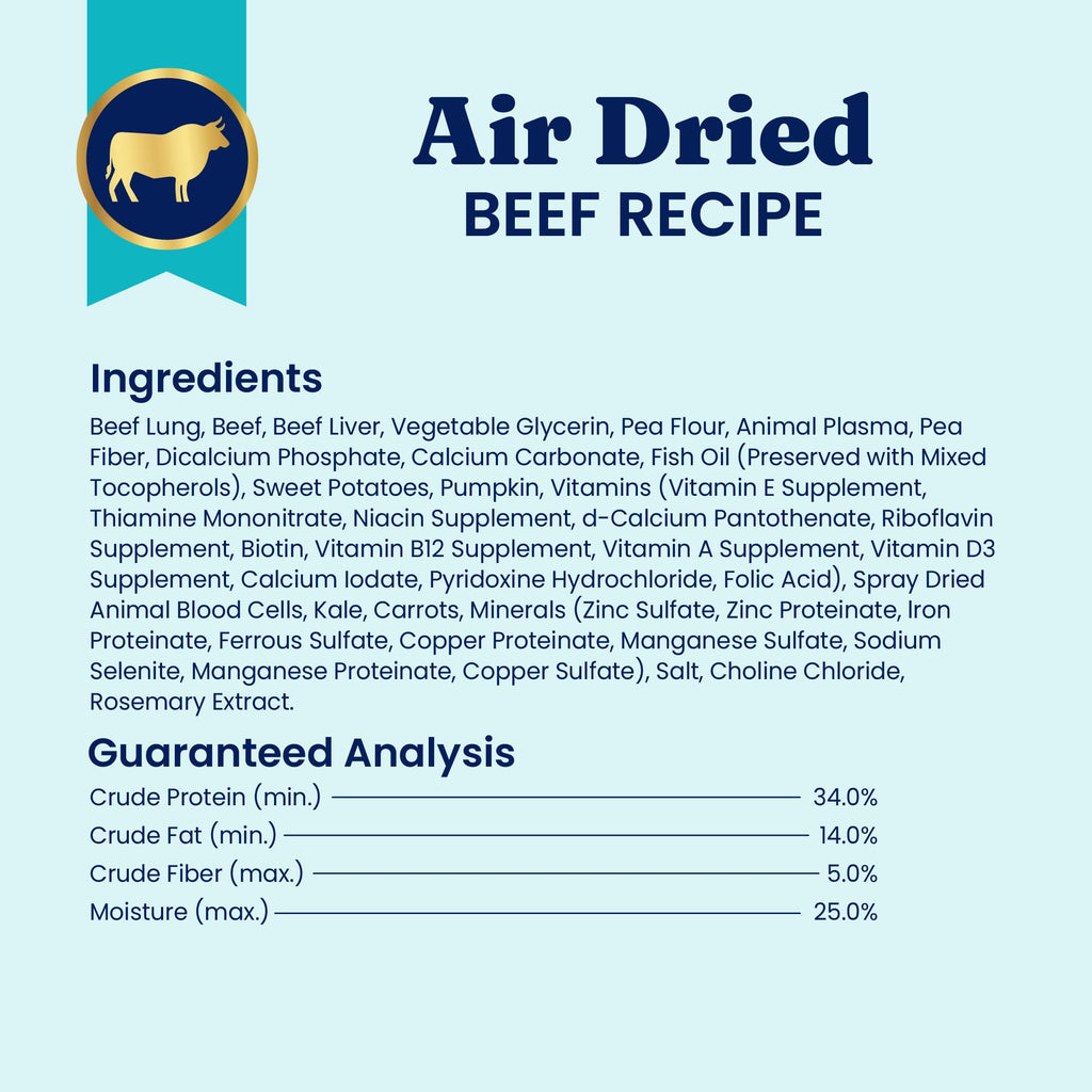 Air Dried Dog Food Topper & Treats Beef 1lb S571529