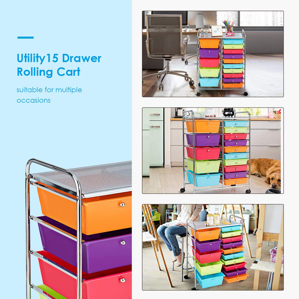 15 Drawer Rolling Storage Cart P50274