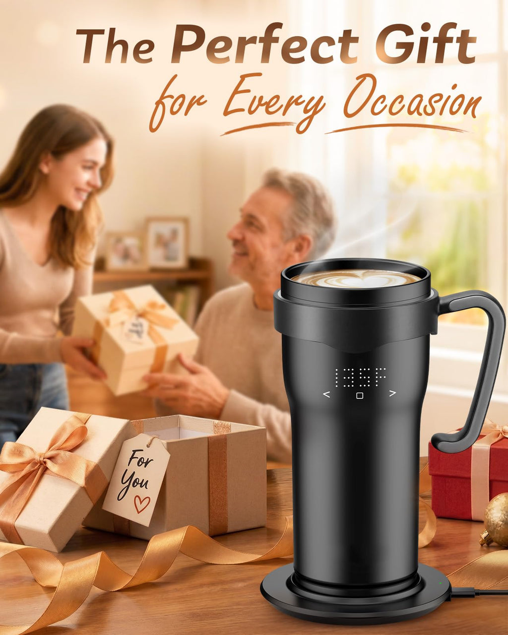 16oz Temperature Control Rechargeable Heated Mug X2642