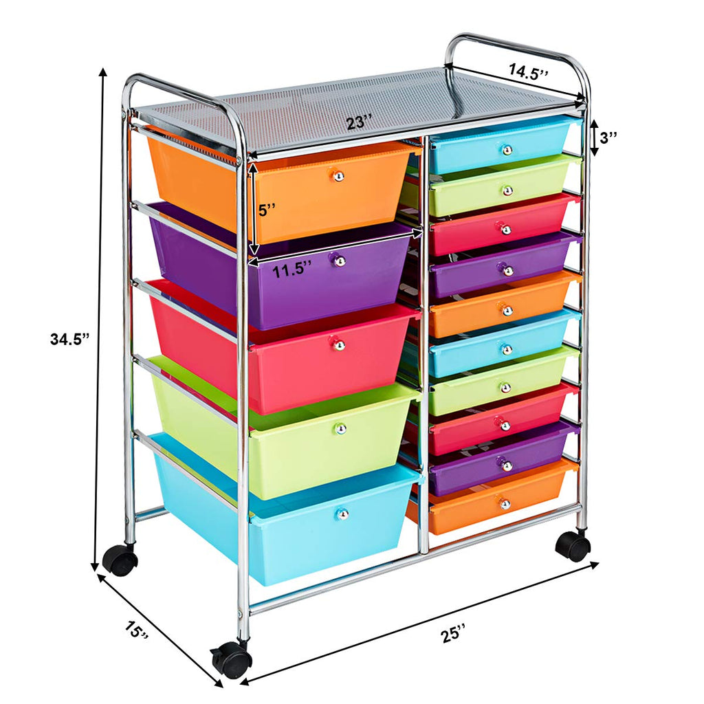 15 Drawer Rolling Storage Cart P50274