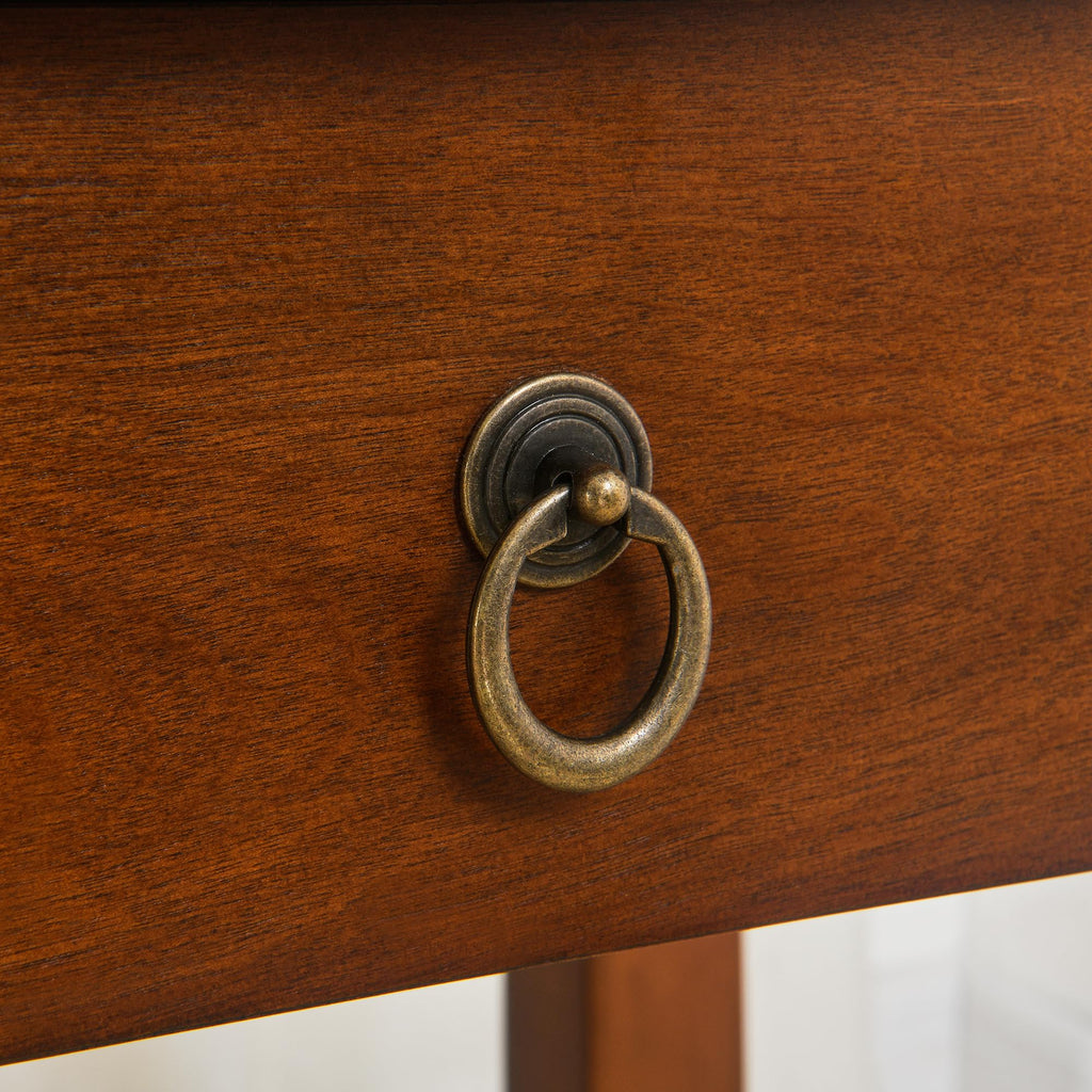 Small Solid Wood Side End Table with Drawer and Storage Shelf L138784