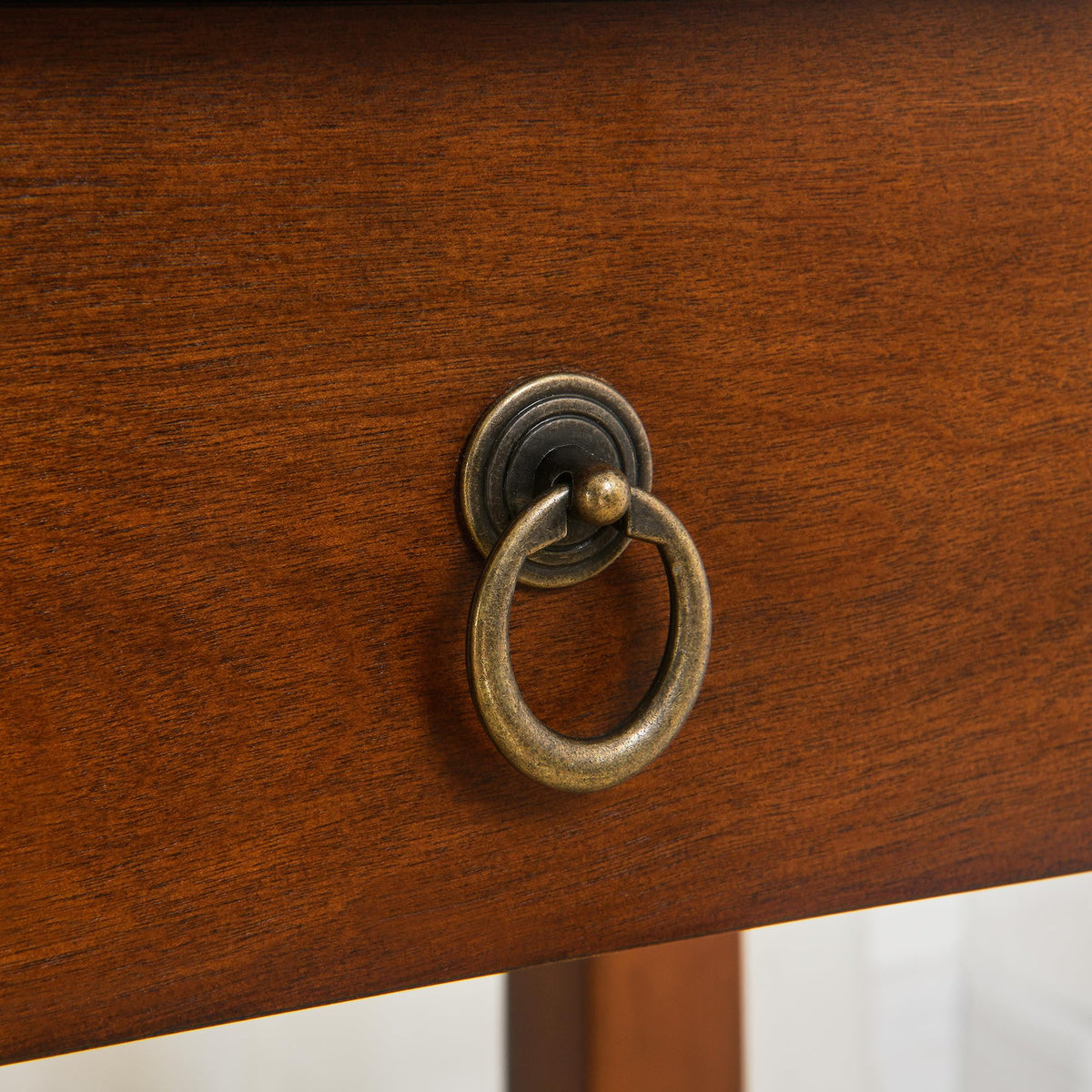 Small Solid Wood Side End Table with Drawer and Storage Shelf L138784