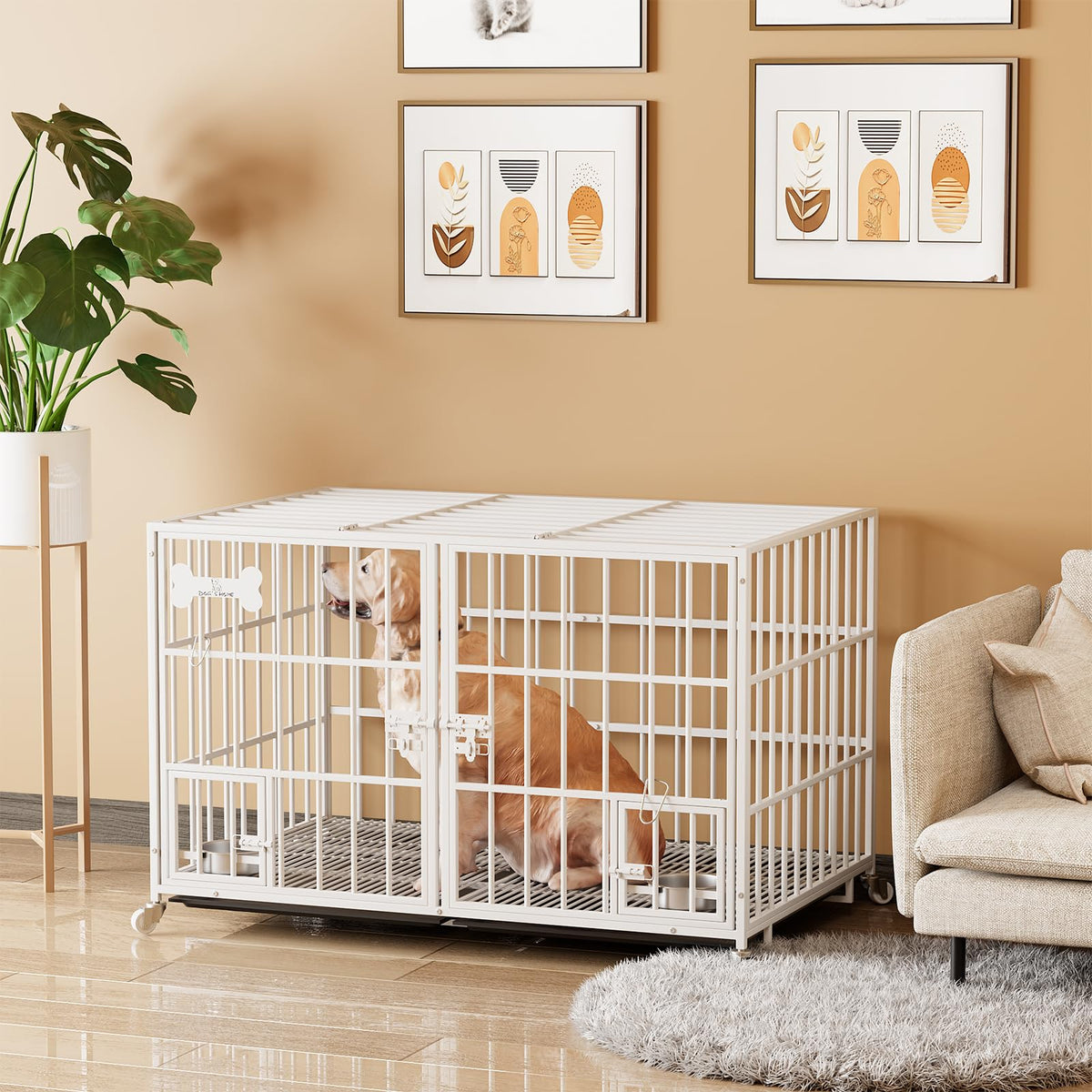 42" Heavy Duty Metal Dog Crate with Divider S765